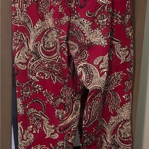 Talbots Pink and White Paisley Pants